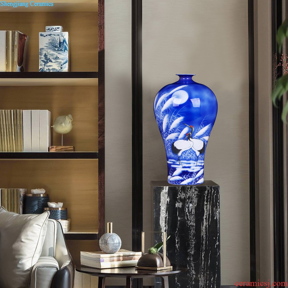 Jingdezhen porcelain furnishing articles Hand-painted ceramic vases, flower arrangement, new Chinese style living room TV ark adornment ornament