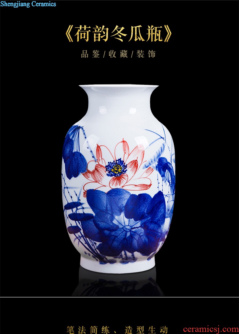 Jingdezhen ceramics hand-painted color ink every year more than the French vase hotel family sitting room adornment is placed