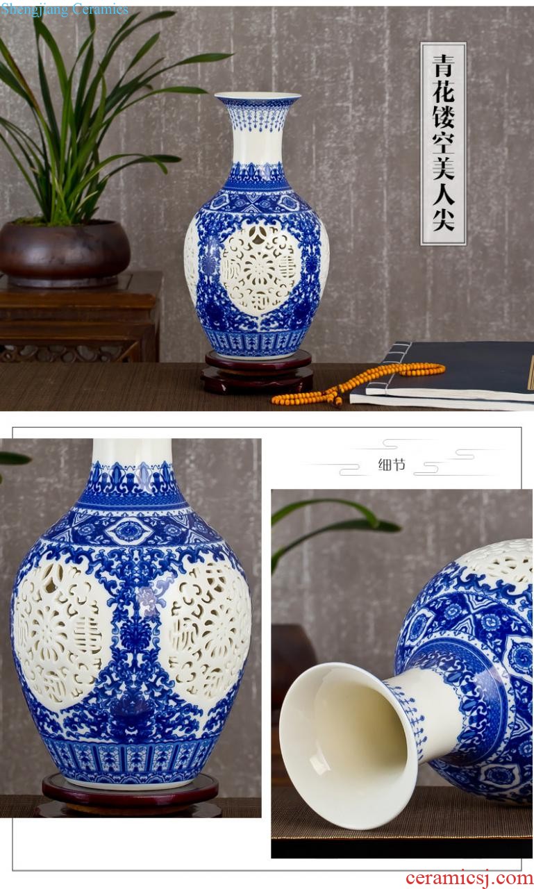 Jingdezhen ceramic vase furnishing articles porcelain vases, ceramic flower arranging flowers sitting room is contemporary and contracted household adornment