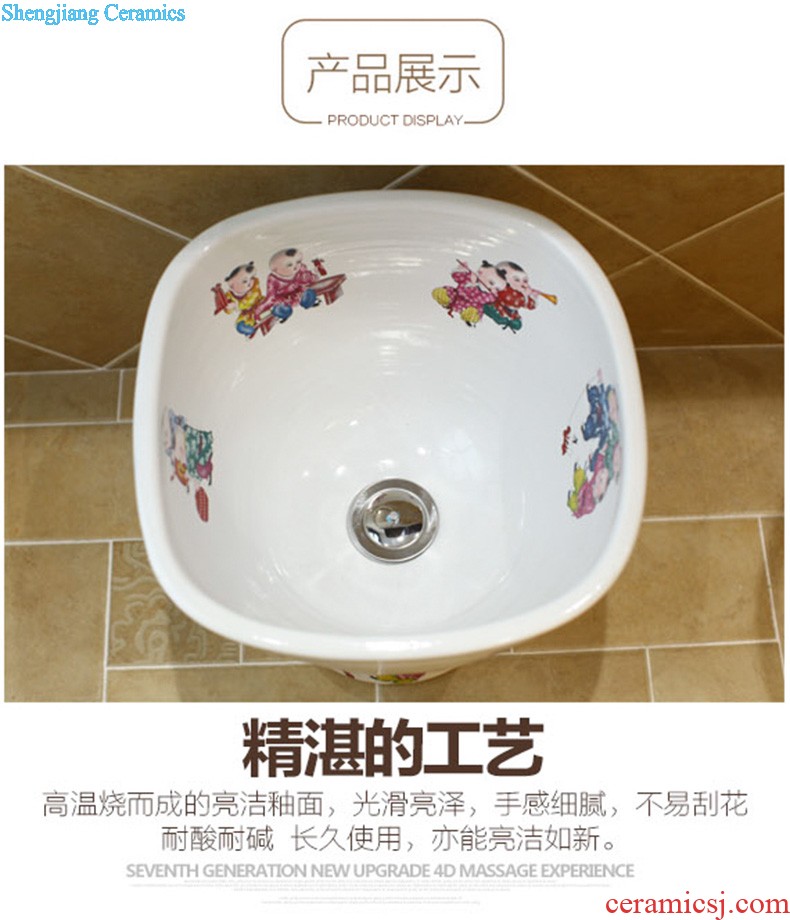 Koh larn, qi balcony toilet basin one-piece ceramic table columns lavatory basin that wash a face to wash your hands