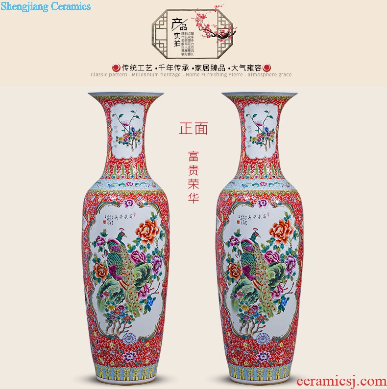 Jingdezhen ceramic masters hand draw large vases, furnishing articles now rising household decoration for the opening of blue and white porcelain gifts