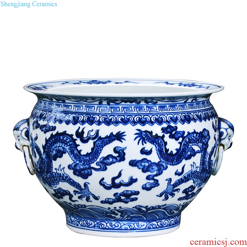 Jingdezhen ceramics hand-painted blue and white porcelain vase general storage jar jar of furnishing articles of new Chinese style household ornaments