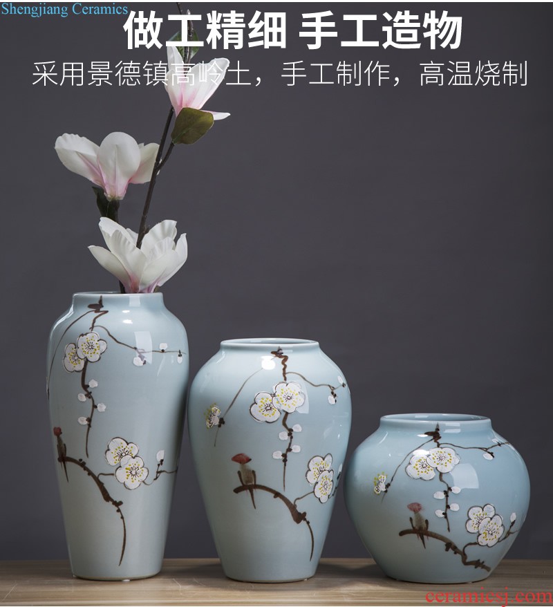 Jingdezhen ceramics The quartet lucky bamboo vase The living room table decoration flower art handicraft furnishing articles