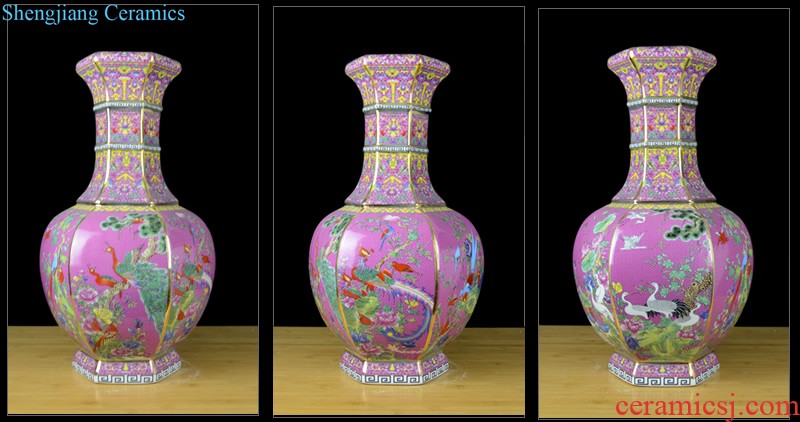 Jingdezhen chinaware paint colored enamel vase sitting room of Chinese style restoring ancient ways porch large home furnishing articles