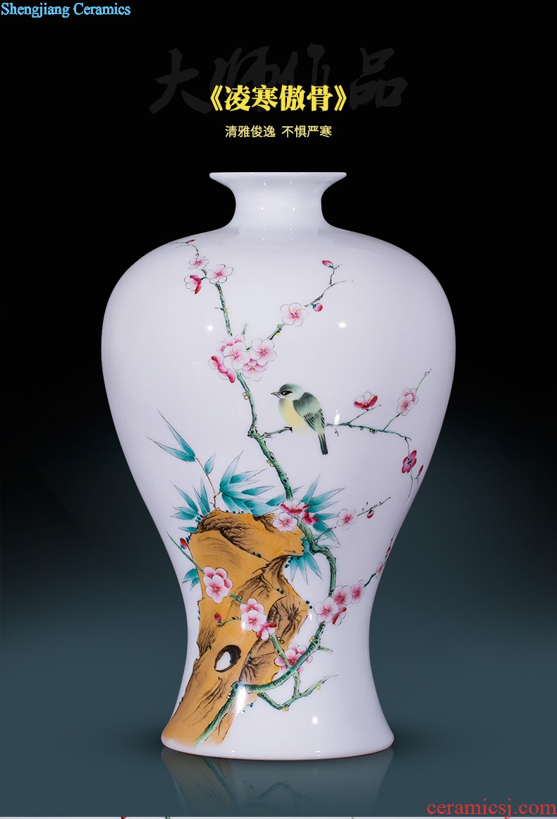 Jingdezhen ceramic masters hand-painted vases furnishing articles bamboo report peaceful living room TV cabinet porch decoration business gifts