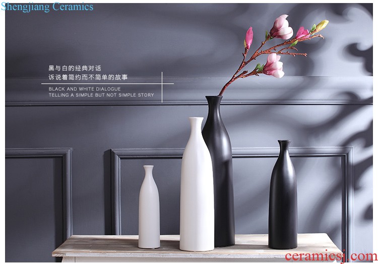 Jingdezhen ceramic vase hand-painted creative home furnishing articles small pure and fresh and dried flowers flower arrangement table soft adornment ornament