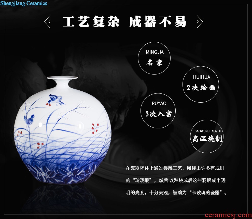 Cb26 large aquarium feng shui landing large hotel furnishing articles of jingdezhen ceramic fish bowl tortoise to heavy cylinder porcelain