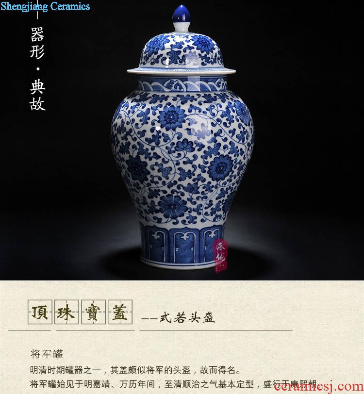 Jingdezhen ceramics red bottle gourd vases large new living room TV cabinet decoration of Chinese style household furnishing articles