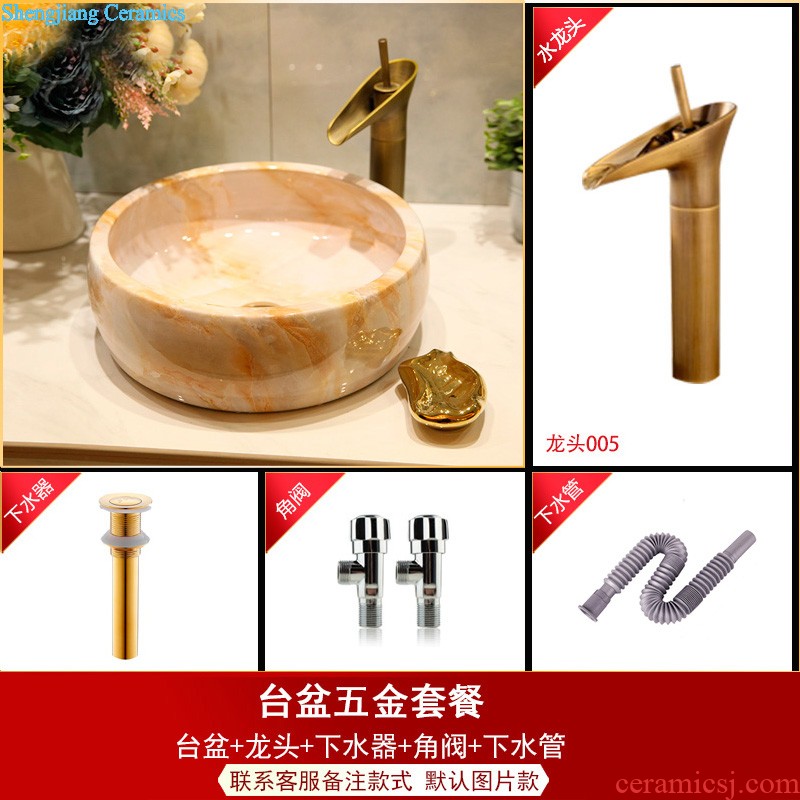 Koh larn, qi basin stage basin to art ceramic round the sink basin is the basin that wash a face wash one toilet