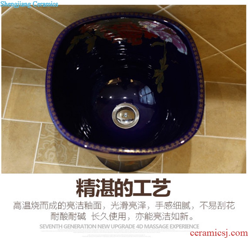 Koh larn, qi ceramic sanitary ware of toilet stage basin sink toilet lavatory basin hand-painted plum blossom