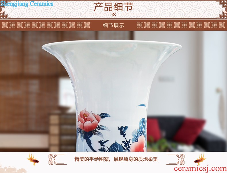 New Chinese style household 319 jingdezhen ceramic vase sitting room adornment handicraft furnishing articles porcelain crystal glaze flower arrangement