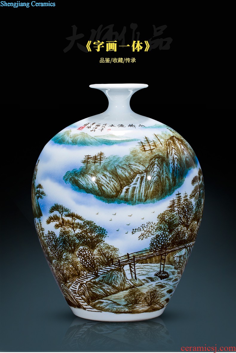 Jingdezhen ceramic hand-painted furnishing articles of large blue and white porcelain vase splendid sunvo sitting room adornment handicraft decoration