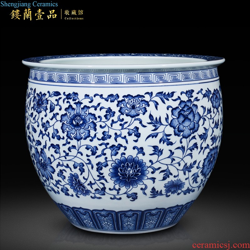 Jingdezhen ceramics high imitation qing qianlong pastel dragon general tank Chinese style living room home decoration collection furnishing articles