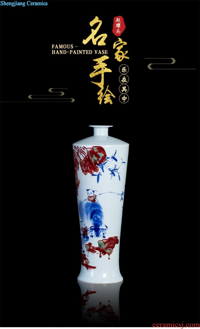 E014 sign on the submission of jingdezhen ceramics anaglyph antique calligraphy of large vase furnishing articles archaize office