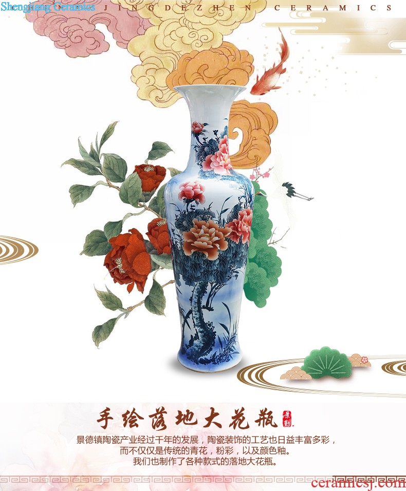 New Chinese style household 319 jingdezhen ceramic vase sitting room adornment handicraft furnishing articles porcelain crystal glaze flower arrangement