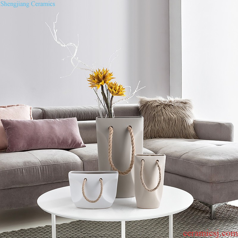 The Nordic idea vase furnishing articles contracted and contemporary sitting room ceramic vase three suits of curvature vase furnishing articles