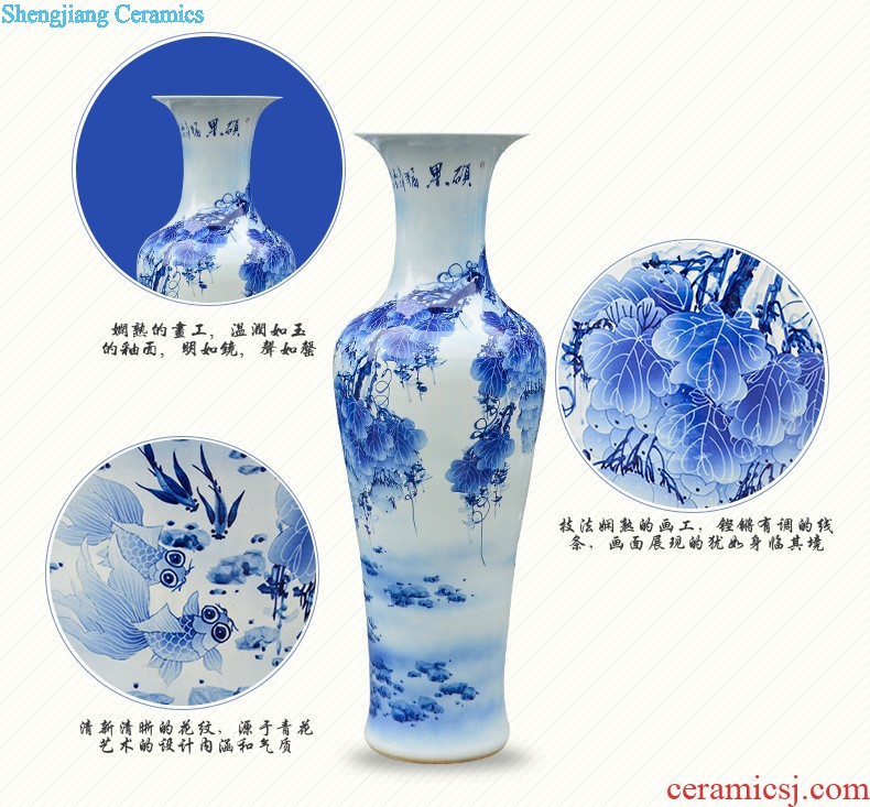 Jingdezhen ceramics China red tie up branches of large vases, modern home sitting room place hotel hc - 073