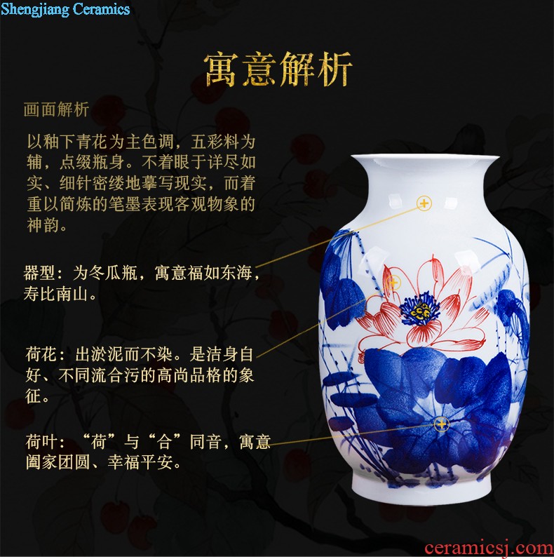 Jingdezhen ceramics hand-painted color ink every year more than the French vase hotel family sitting room adornment is placed