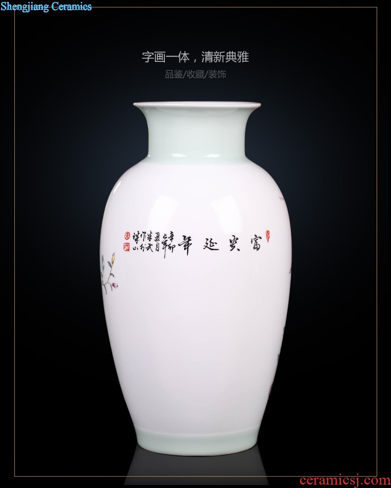 New Chinese style of jingdezhen ceramics creative hand-painted flowers and birds three-piece floret bottle of home sitting room adornment is placed