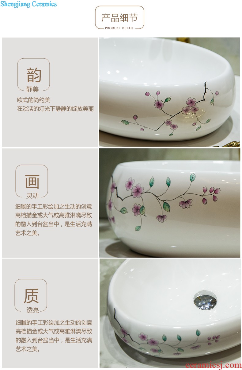 Koh larn, qi stage basin sink ceramic sanitary ware art basin washing a face of the basin that wash a face oval shamrock glittering