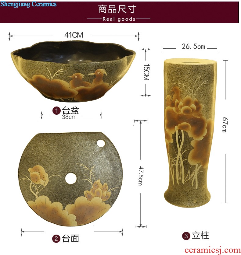 Koh larn, qi of jingdezhen ceramic art basin mop mop pool glaze ChiFangYuan mop pool fire lotus 35 cm diameter