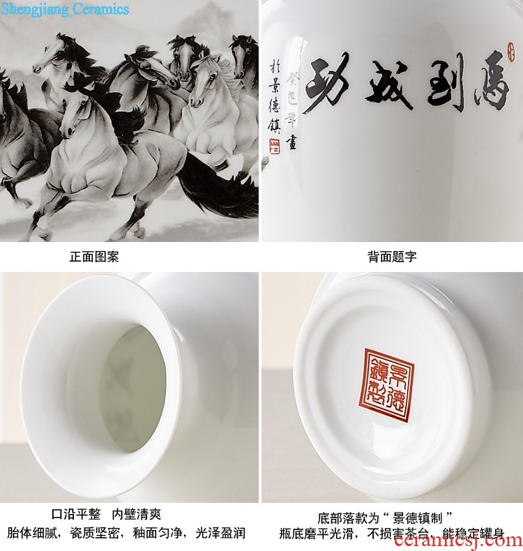 Jingdezhen ceramics famous hand-painted design hotel TV sitting room ark of large vases, furnishing articles large red