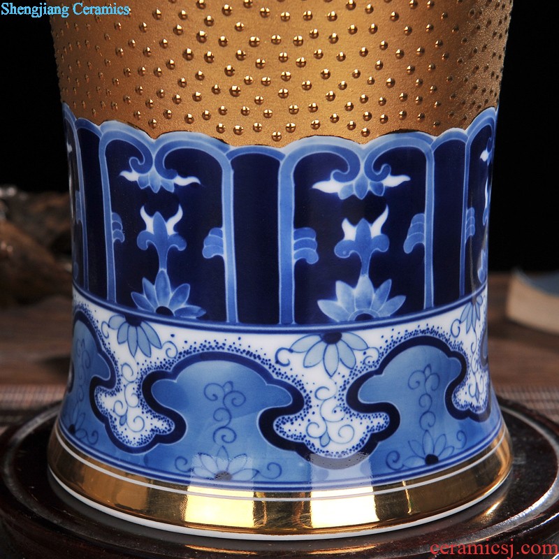 Jingdezhen powder enamel vase ceramic flower arrangement New Chinese style household adornment porch handicraft furnishing articles