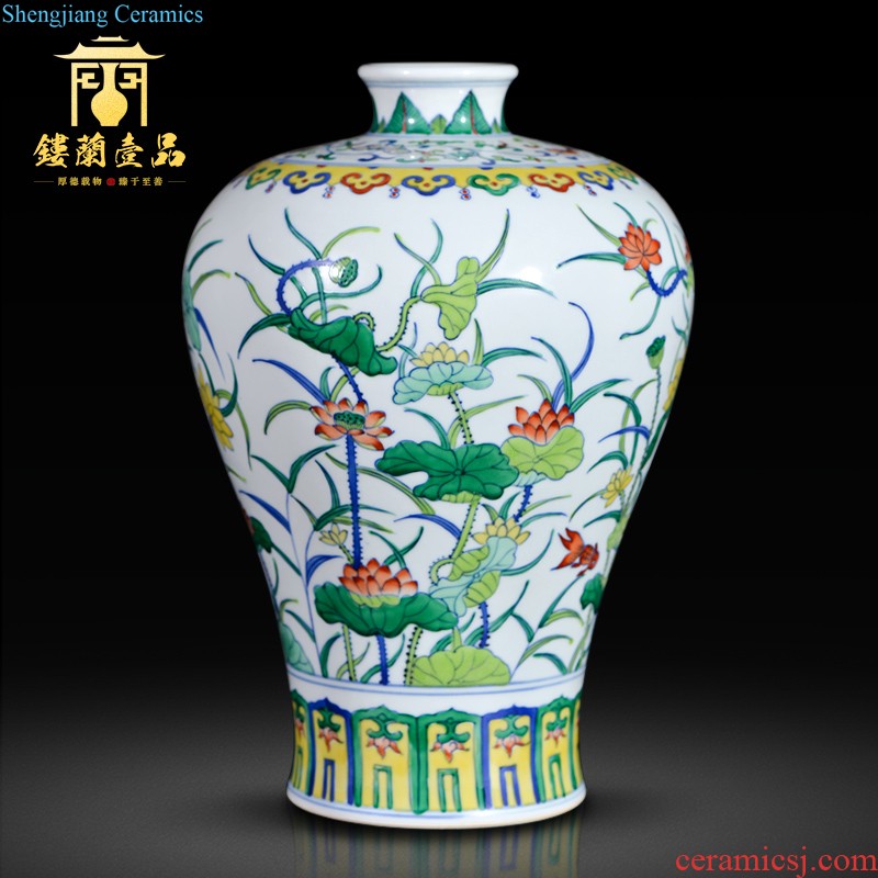 Jingdezhen blue and white dragon ceramics imitation qing qianlong feng shui study of new Chinese style decoration painting and calligraphy cylinder aquarium furnishing articles