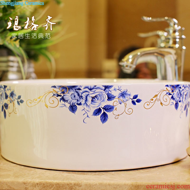 The package mail on bonsai, ceramic lavabo that defend bath lavatory basin art basin piece of blue