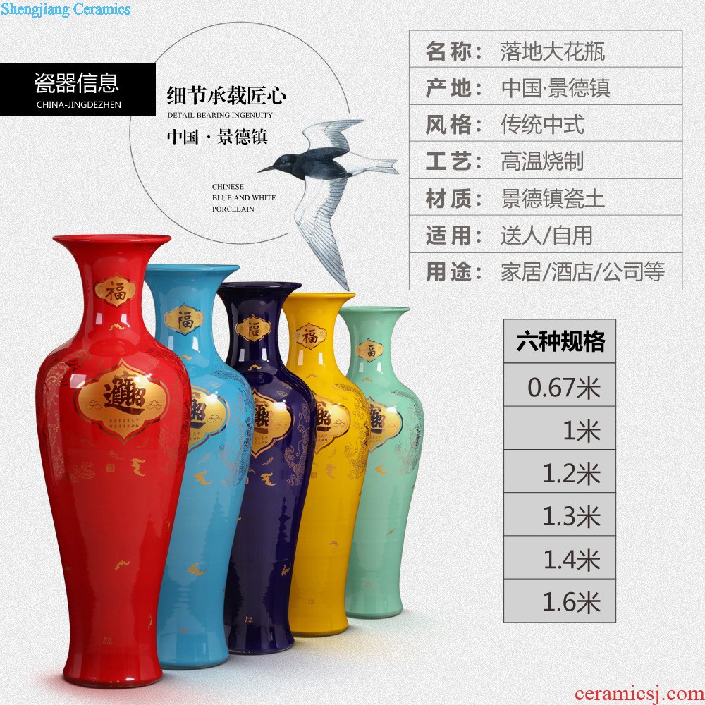 Jingdezhen ceramics vase furnishing articles imitation qing yongzheng maintain blue dragon home sitting room adornment on the bottle