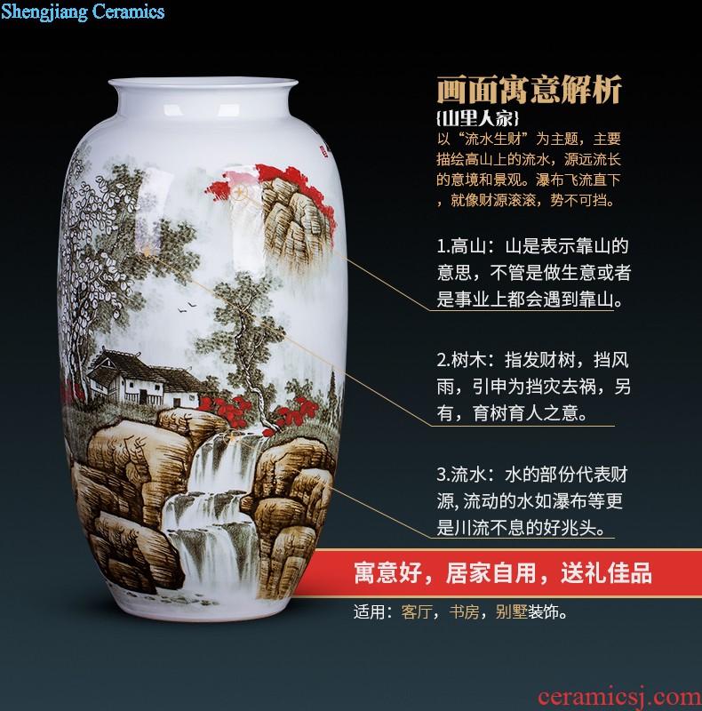 HP - 60 jingdezhen ceramics with a silver spoon in her mouth and household of large vases, flower arrangement sitting room porch decorate furnishing articles