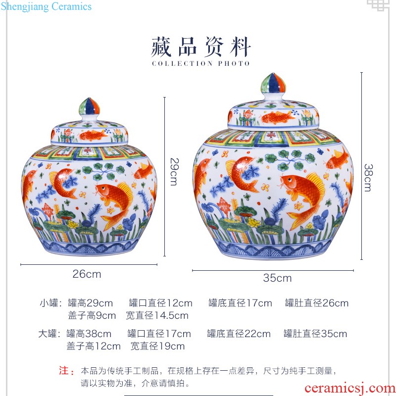 Jingdezhen ceramic bucket color flower vase sitting room the bedroom TV ark of new Chinese style household decorative items furnishing articles