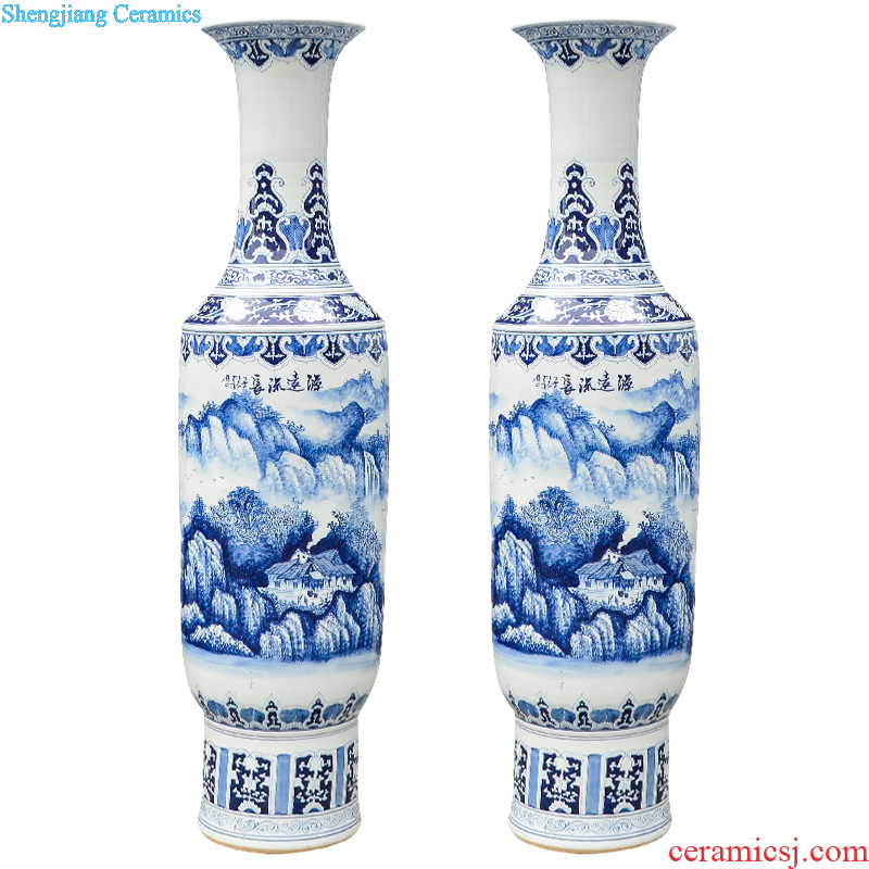 Jingdezhen ceramics has a long history in the masters hand draw the French blue and white porcelain vase sitting room hotel decoration furnishing articles