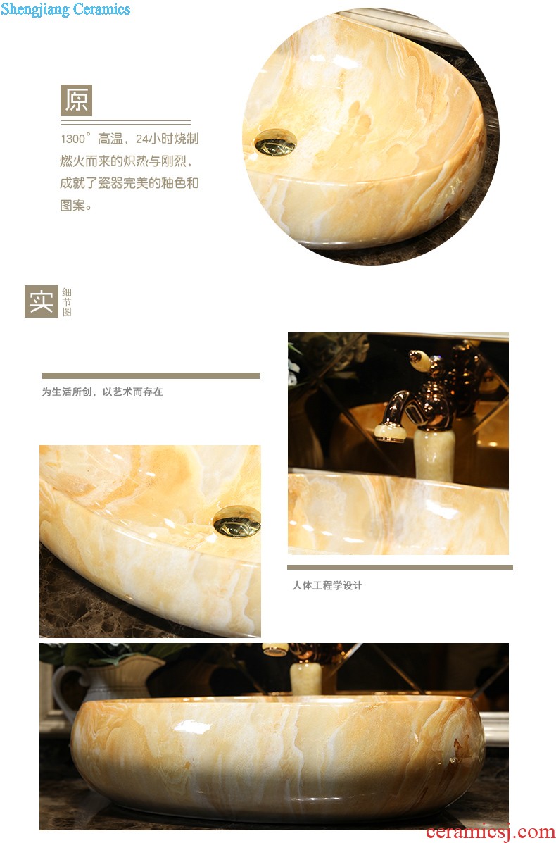 Koh larn, qi column basin sink lavatory pillar type ceramic glaze LZ1145 sink on floor crack