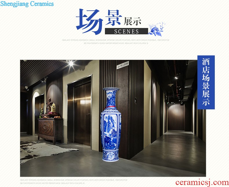 Sf62 jingdezhen ceramics of large blue and white porcelain vase carved dragon hand-painted quiver sitting room adornment is placed