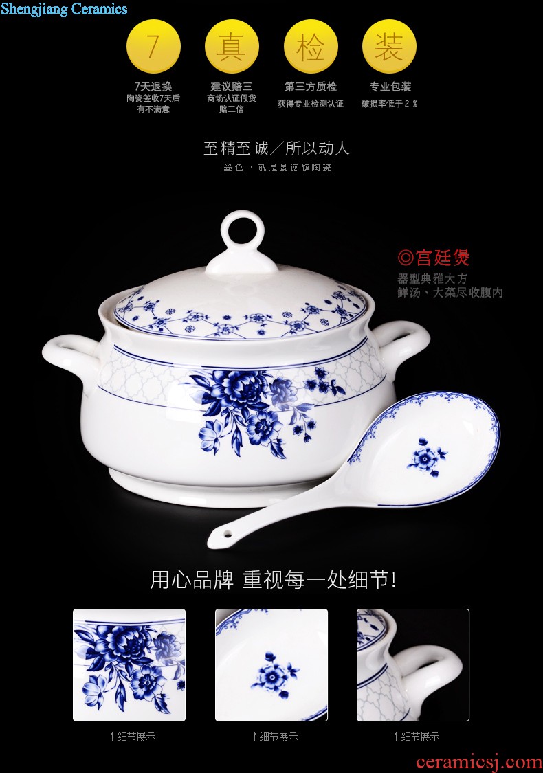 inky Jingdezhen ceramic tableware dishes suit 56 of the head of household bone bowls dish bowl chopsticks Chinese style