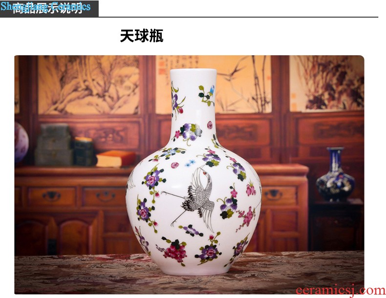 Jingdezhen ceramics antique vase hand-painted painting and calligraphy calligraphy and painting tube of classical Chinese style living room decorations study furnishing articles