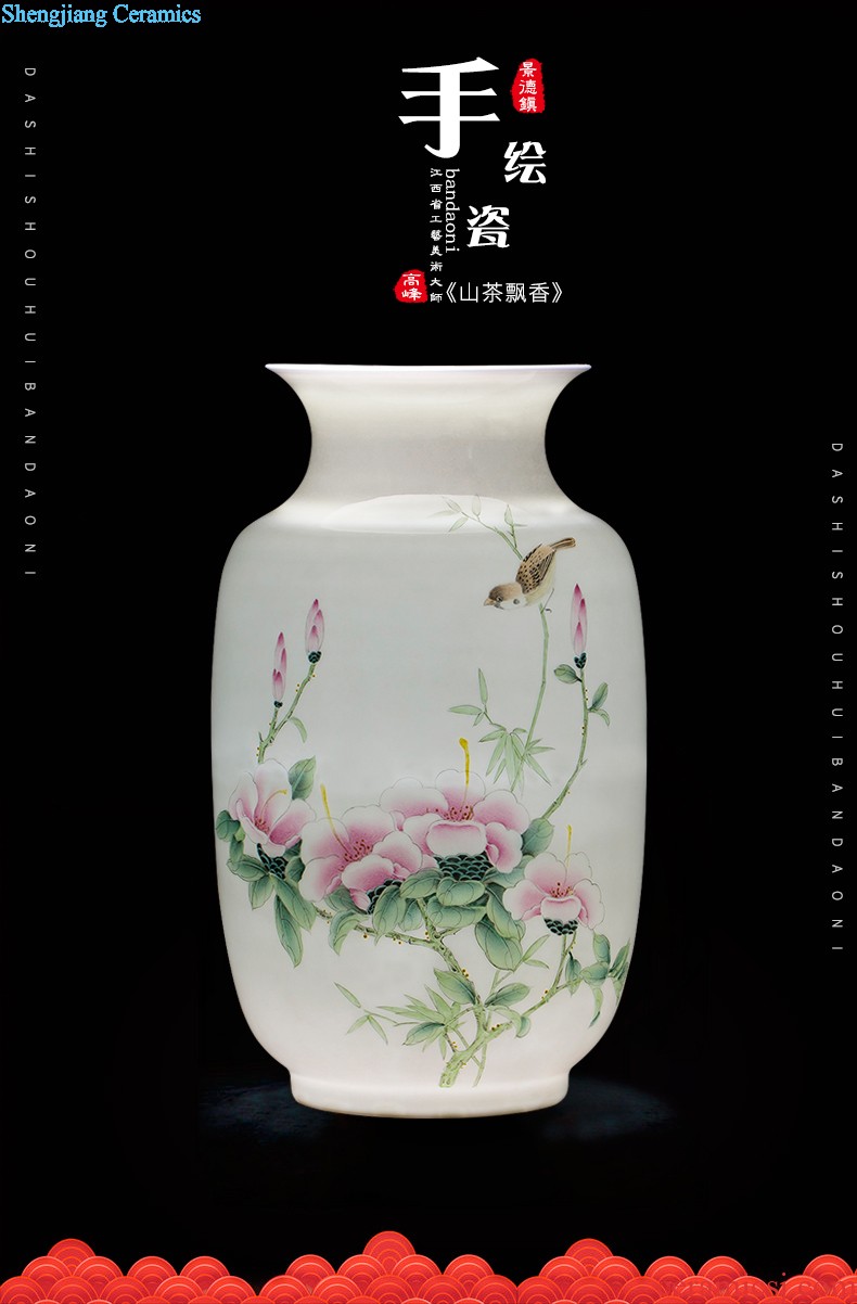 Hand draw archaize yuan blue and white porcelain of jingdezhen ceramics under the big vase plum bottle Xiao Heyue after han xin furnishing articles in the living room