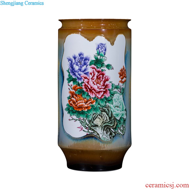 Jingdezhen ceramics famous hand-painted flower arranging device of blue and white porcelain vase furnishing articles rich ancient frame sitting room decoration