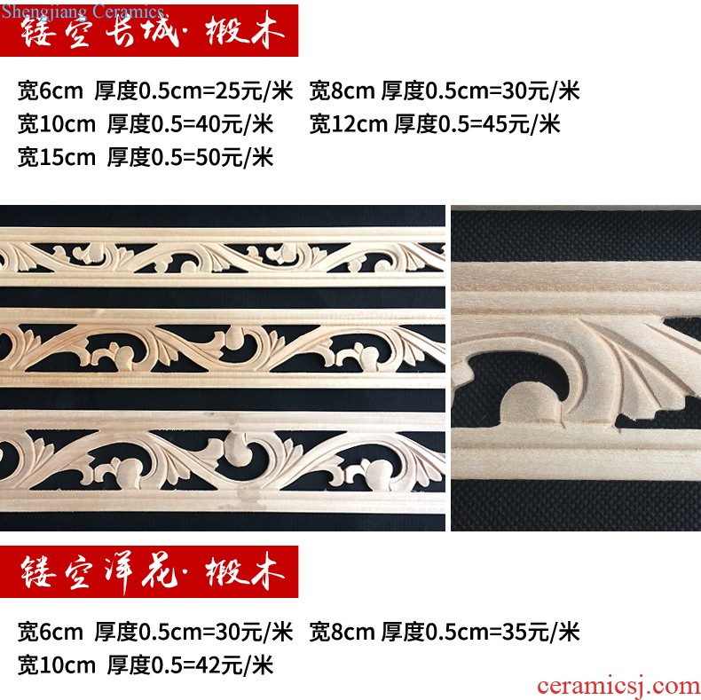 Decorative wood carving flower european-style solid wood furniture solid wood decals dongyang woodcarving adornment cabinet door flower setting wall is pass