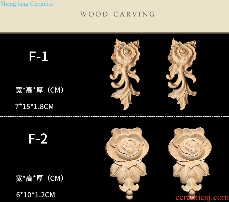 European-style wooden decals dongyang woodcarving solid wood decal round flowers custom piece of carve patterns or designs on woodwork decorative woodcarving disc Angle