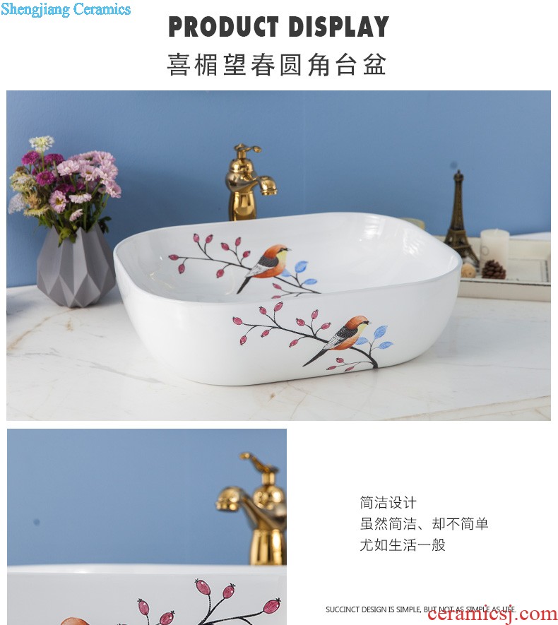 Koh larn case has contracted ceramic toilet lavabo art on the stage basin bathroom sinks dark blue snowflake glaze