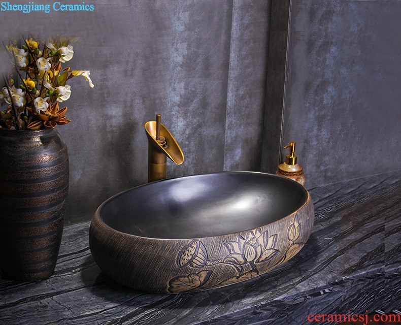 Koh larn tile neat package mail archaize of jingdezhen ceramic art basin of the basin that wash a face lavatory basin A067 on stage