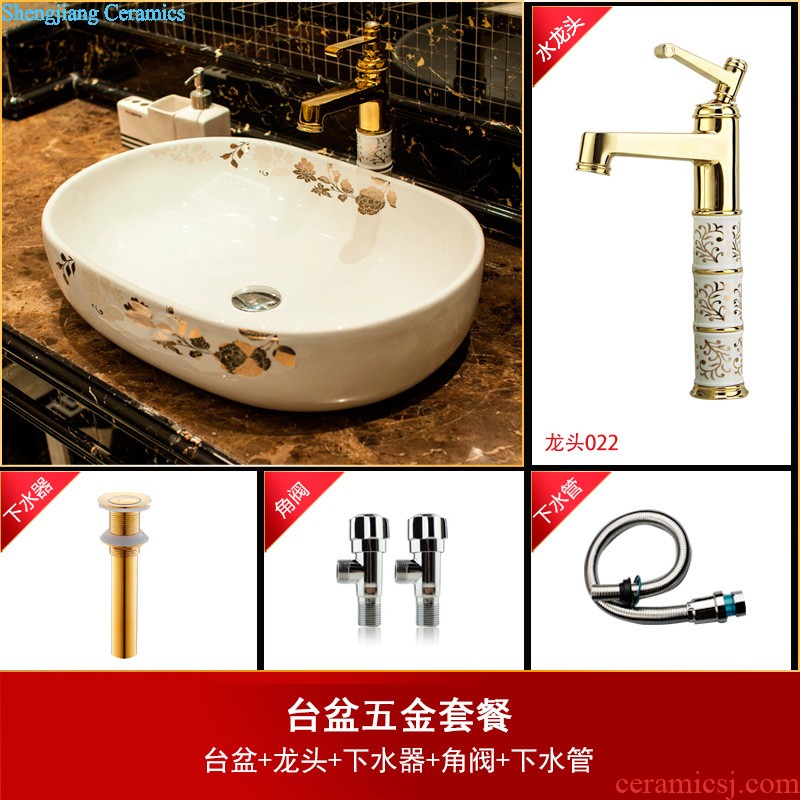 Koh larn tile neat package mail archaize of jingdezhen ceramic art basin of the basin that wash a face lavatory basin A045 on stage