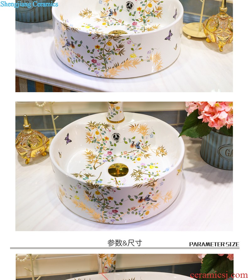 Koh larn, qi stage basin sink ceramic sanitary ware art basin bathroom sinks of the basin that wash a face Circular flower