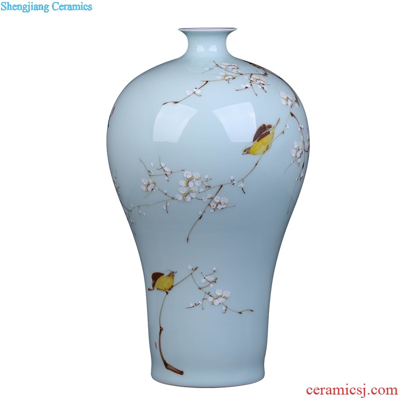 Jingdezhen ceramics hand-painted floret bottle water raise lucky bamboo flower arrangement of blue and white porcelain decorative furnishing articles creative arts and crafts