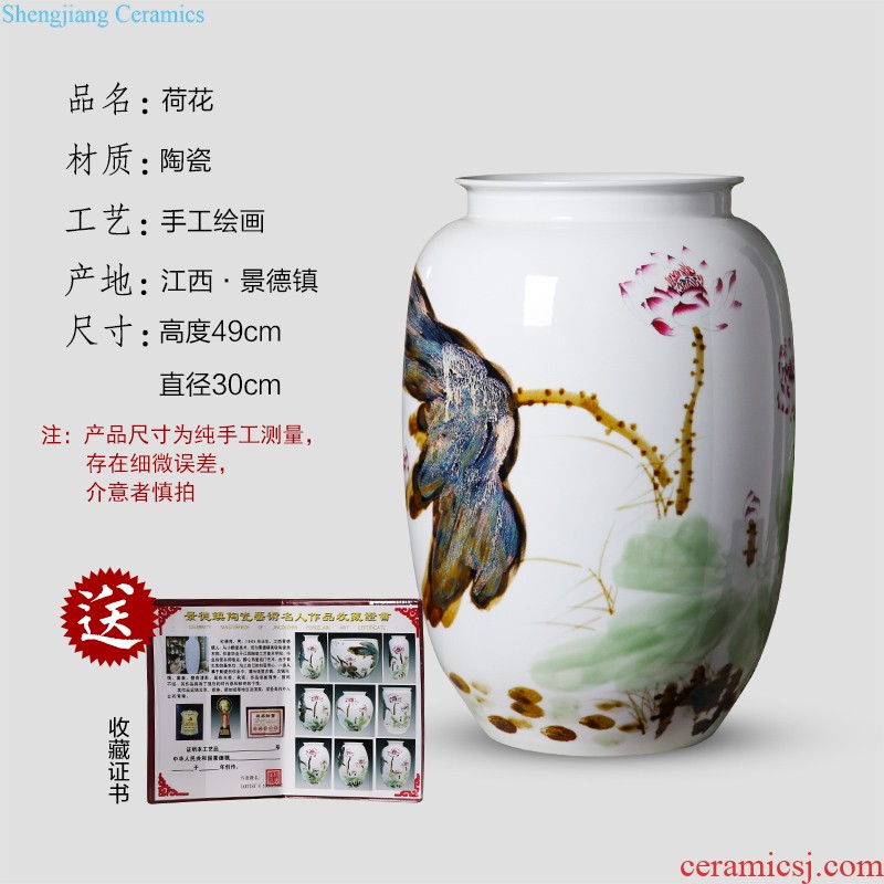 Jingdezhen ceramics ruby red vase flower arranging place new sitting room adornment cabinet decoration of Chinese style household porcelain