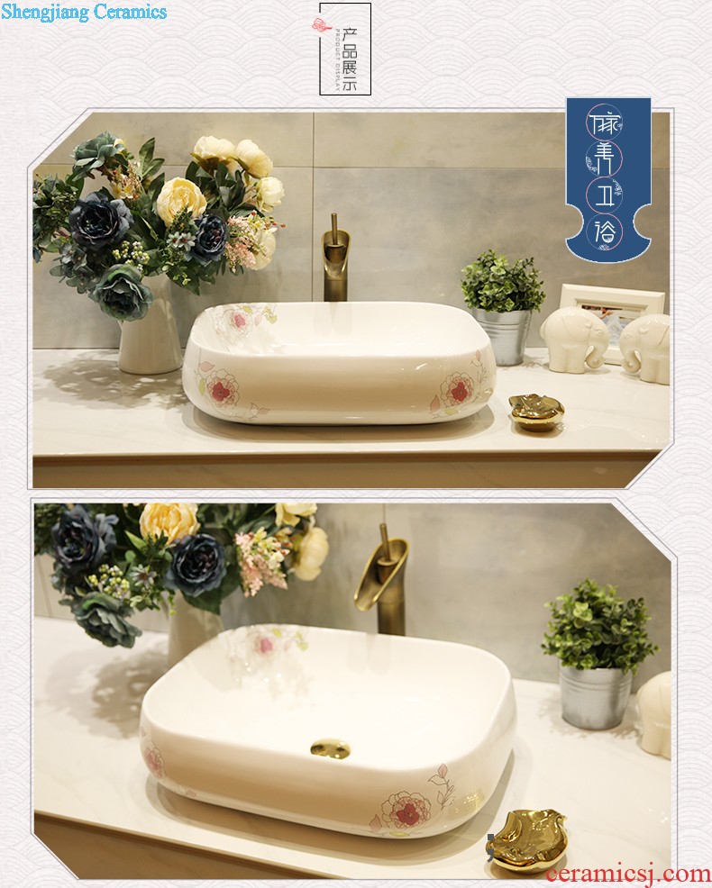 M the pillar type lavatory jingdezhen ceramic basin one-piece art pillar lavabo vertical landing platform