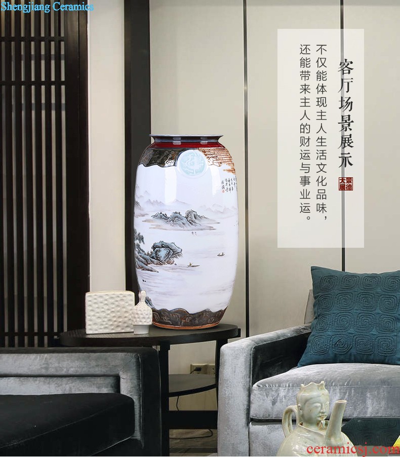 Jingdezhen famous masterpieces hand-painted ceramic vase sitting room place table, TV ark home decoration decoration