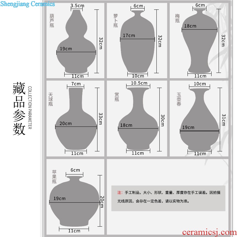 Jingdezhen ceramics vase famous master hand draw every year more than Chinese blue and white porcelain is a sitting room adornment is placed